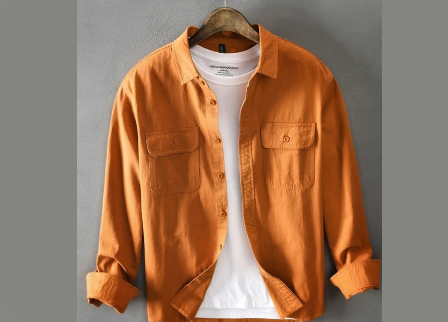 پیراهن نارنجی با تیشرت سفید